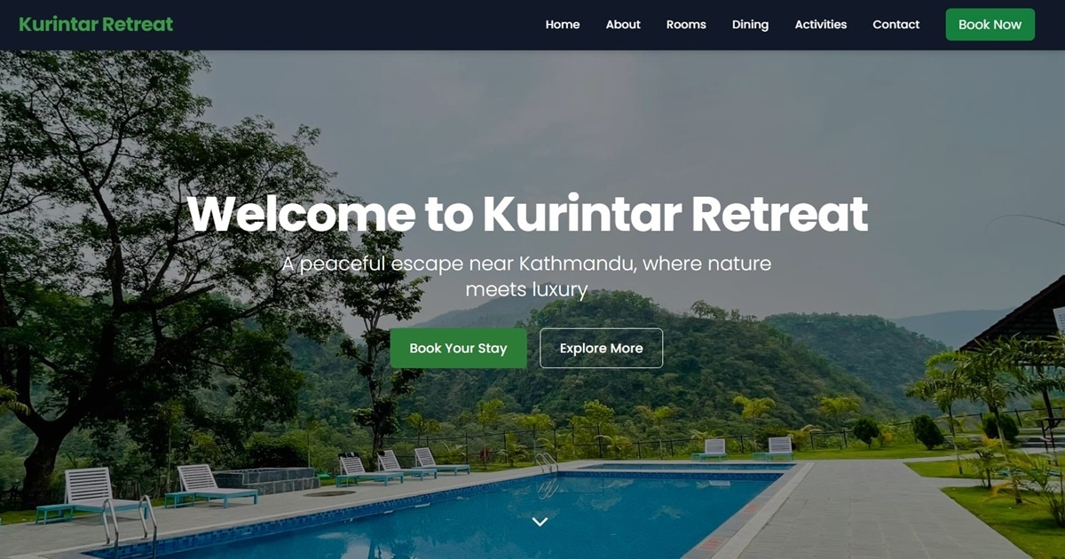 Kurintar Retreat Homepage — Overview