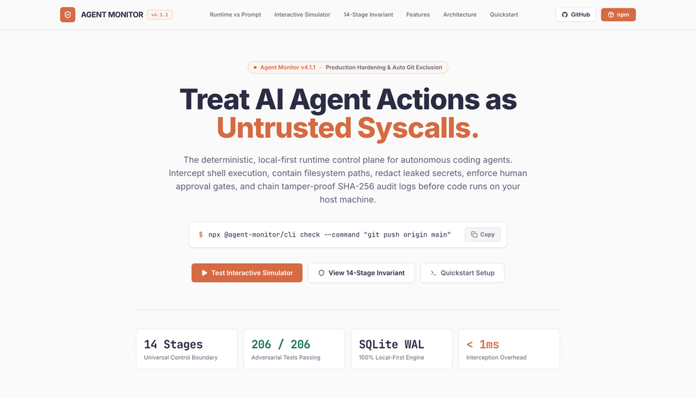 Agent Monitor — Local Security Boundary for AI Agents & MCP — Overview