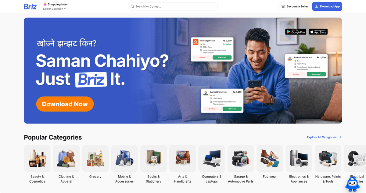 Briz Market — Local Shopping Marketplace for Nepal — Overview