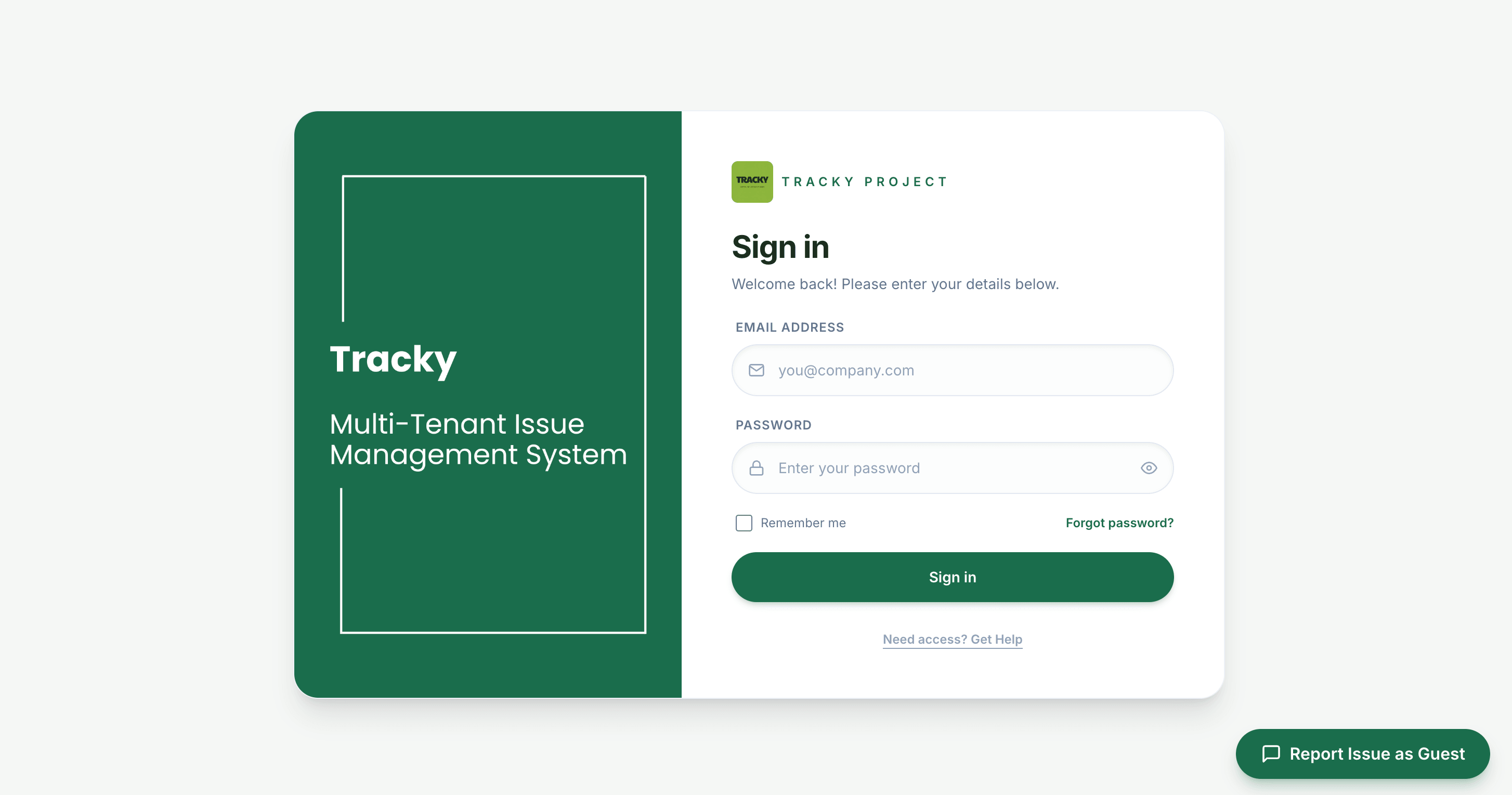 Tracky — Multi-Tenant Issue Management System — Overview
